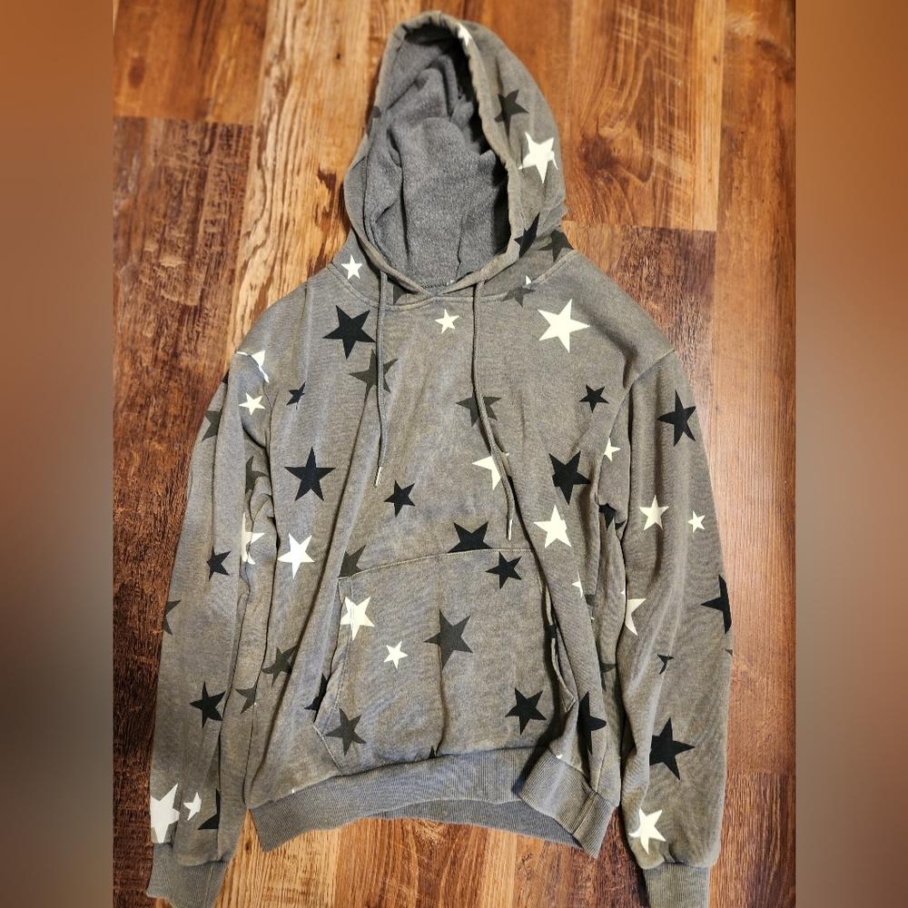 Green Black and white stars hoodie